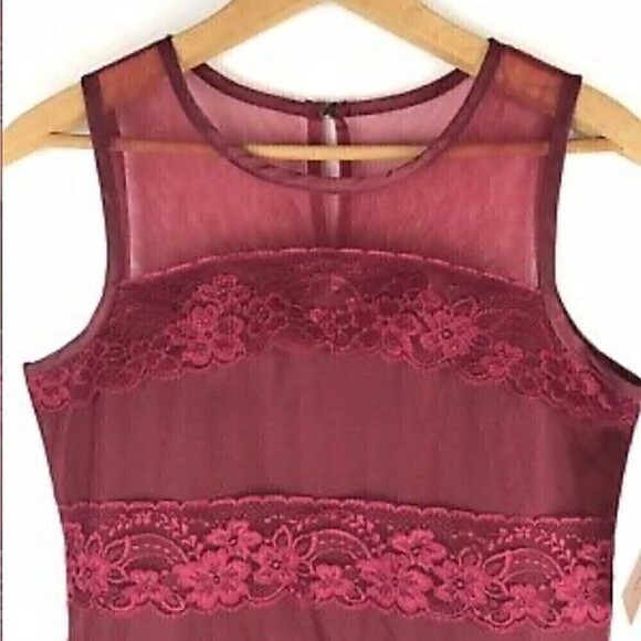 Nanette Lepore Girls Burgundy Lace Dress Size 16 - Picture 4 of 12